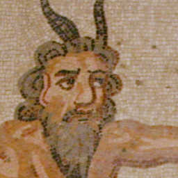 Ancient mosaic of Pan